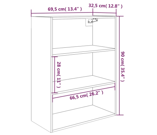 Armario colgante de pared blanco 69,5x32,5x90 cm