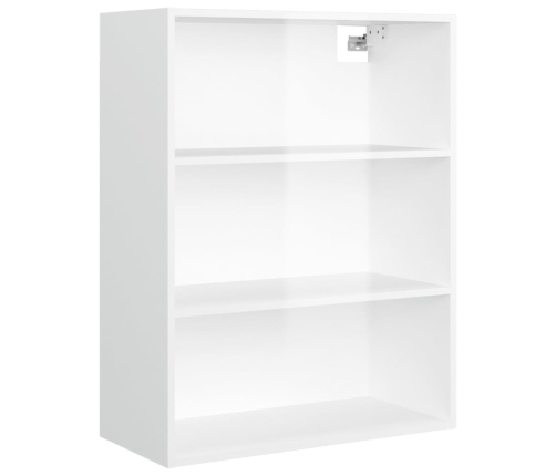 Armario de pared colgante blanco brillante 69,5x32,5x90 cm