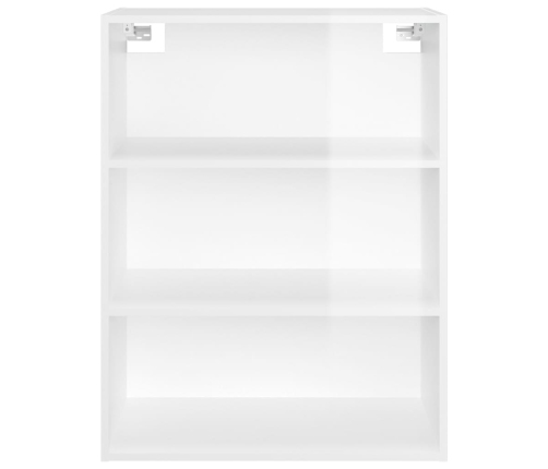 Armario de pared colgante blanco brillante 69,5x32,5x90 cm