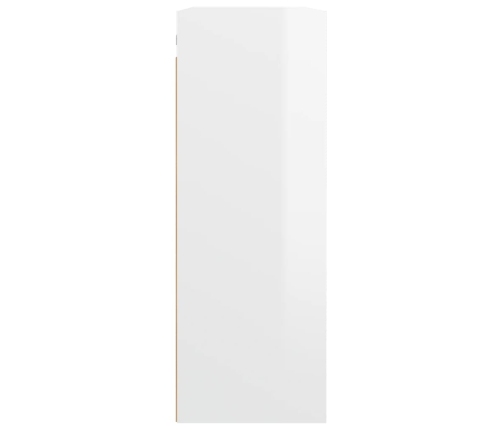 Armario de pared colgante blanco brillante 69,5x32,5x90 cm