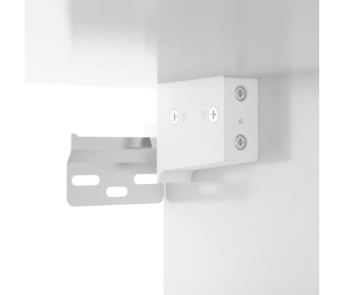 Armario de pared colgante blanco brillante 69,5x32,5x90 cm