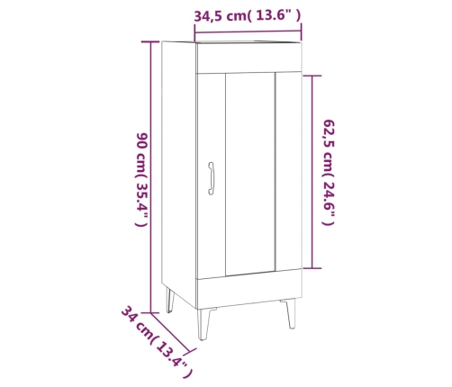 Aparador madera contrachapada color roble Sonoma 34,5x34x90 cm