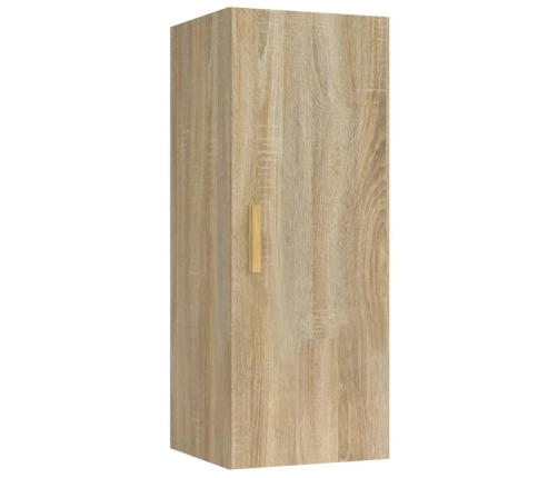 Armario de pared madera contrachapada color roble 34,5x34x90 cm