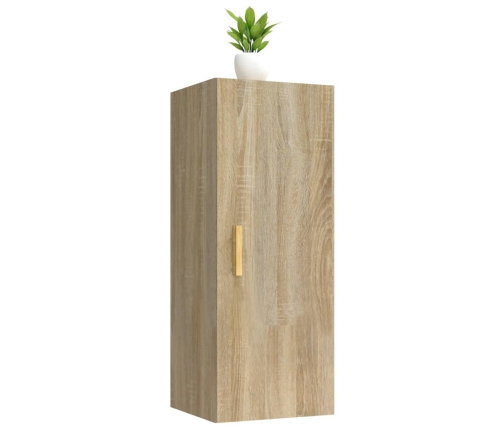 Armario de pared madera contrachapada color roble 34,5x34x90 cm