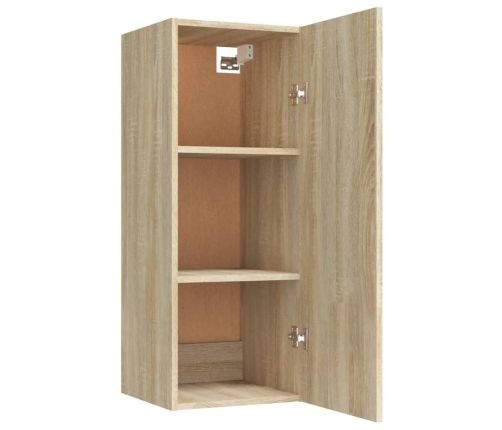 Armario de pared madera contrachapada color roble 34,5x34x90 cm