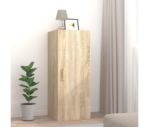 Armario de pared madera contrachapada color roble 34,5x34x90 cm