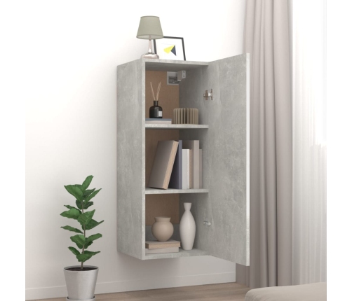 Armario de pared contrachapada gris hormigón 34,5x34x90 cm