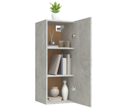 Armario de pared contrachapada gris hormigón 34,5x34x90 cm