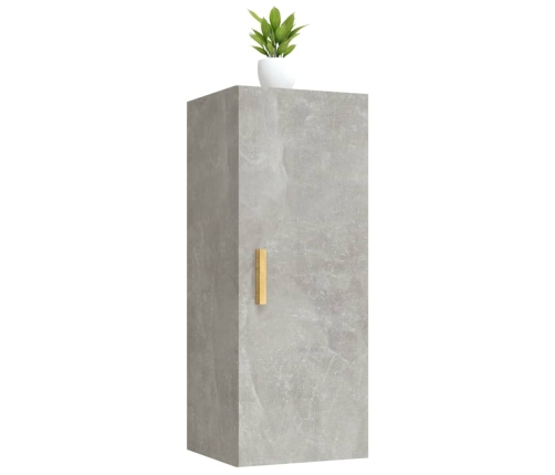 Armario de pared contrachapada gris hormigón 34,5x34x90 cm
