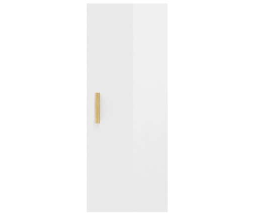 vidaXL Armario pared madera contrachapada blanco brillo 34,5x34x90 cm