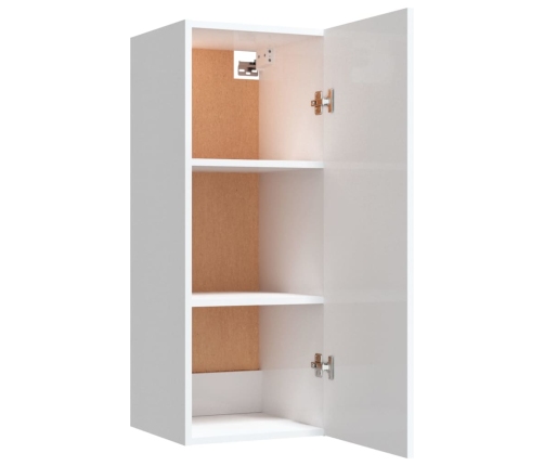 vidaXL Armario pared madera contrachapada blanco brillo 34,5x34x90 cm