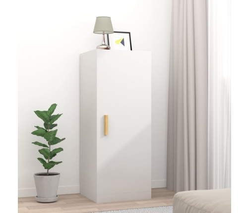 vidaXL Armario pared madera contrachapada blanco brillo 34,5x34x90 cm