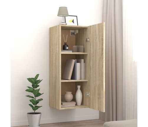 vidaXL Armario de pared madera de ingeniería roble Sonoma 34,5x34x90cm