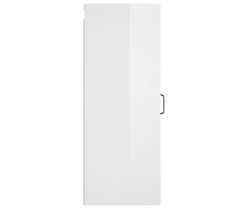 vidaXL Armario de pared colgante madera blanco brillante 34,5x34x90 cm