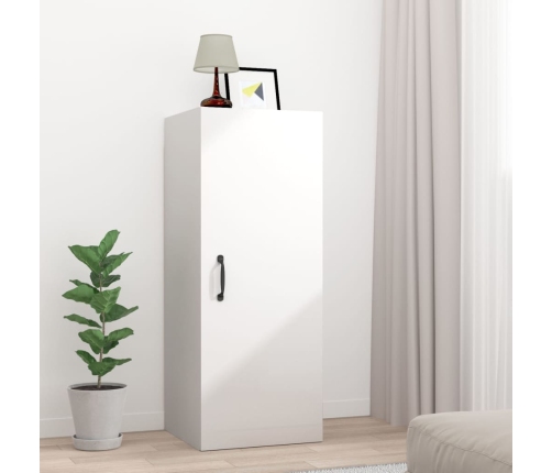 vidaXL Armario de pared colgante madera blanco brillante 34,5x34x90 cm