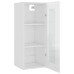 Armario de pared colgante blanco brillante 34,5x34x90 cm