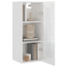 Armario de pared colgante blanco brillante 34,5x34x90 cm