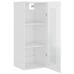 Armario de pared colgante blanco brillante 34,5x34x90 cm