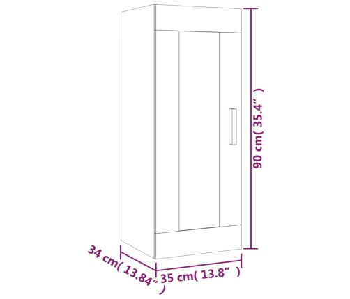 Armario de pared madera de ingeniería blanco 35x34x90 cm