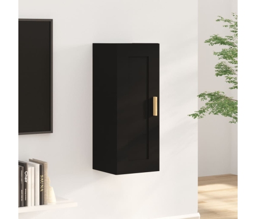 Armario de pared madera de ingeniería negro 35x34x90 cm