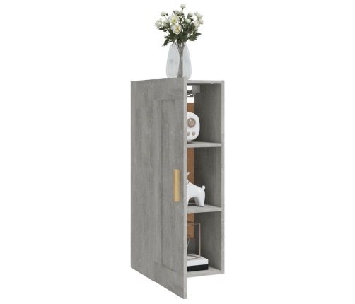 vidaXL Armario de pared madera de ingeniería gris hormigón 35x34x90 cm