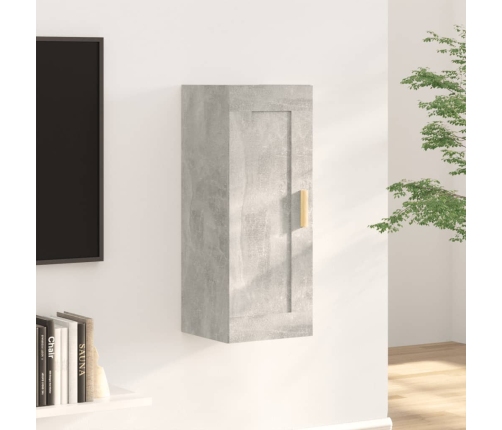 vidaXL Armario de pared madera de ingeniería gris hormigón 35x34x90 cm