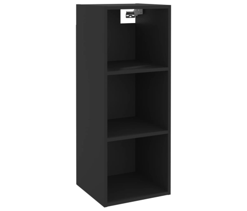 Armario de pared madera de ingeniería negro 34,5x32,5x90 cm