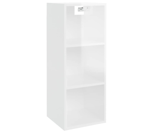 vidaXL Armario pared madera contrachapada blanco brillo 34,5x32,5x90cm