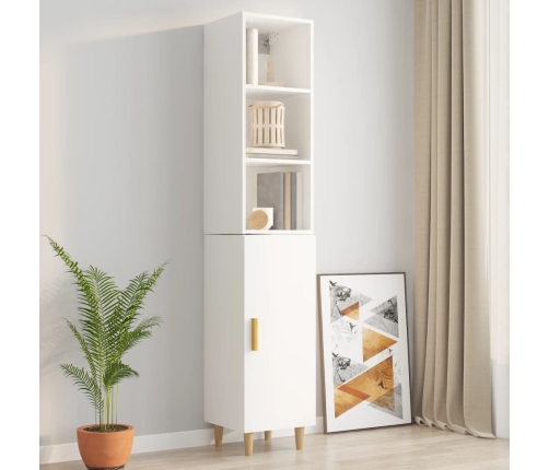 vidaXL Armario pared madera contrachapada blanco brillo 34,5x32,5x90cm