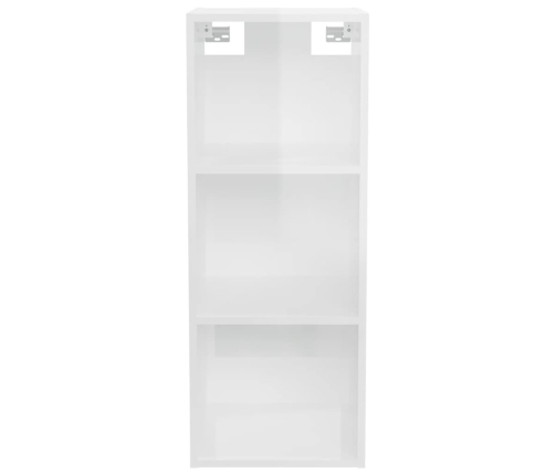 vidaXL Armario pared madera contrachapada blanco brillo 34,5x32,5x90cm