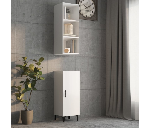 vidaXL Armario pared madera contrachapada blanco brillo 34,5x32,5x90cm