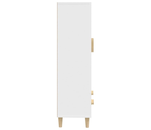 Aparador de madera contrachapada blanco 70x31x115 cm