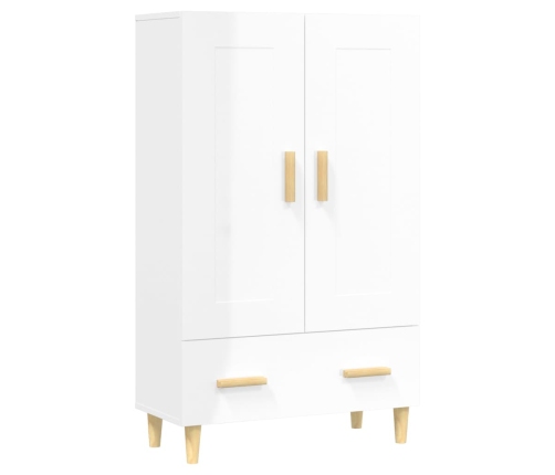 Aparador de madera contrachapada blanco brillante 70x31x115cm