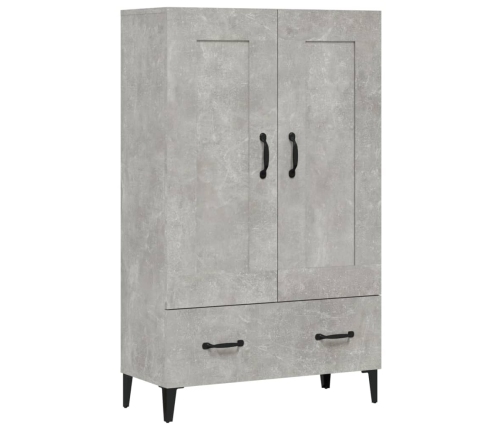 Aparador de madera contrachapada gris hormigón 70x31x115 cm