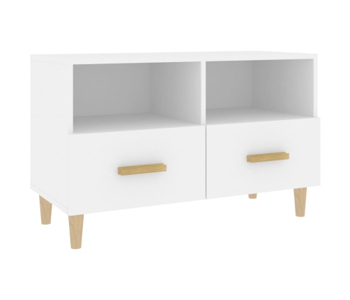 Mueble para TV madera contrachapada blanco 80x36x50 cm