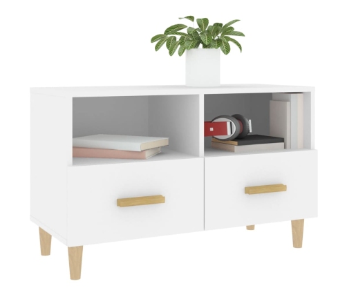 Mueble para TV madera contrachapada blanco 80x36x50 cm