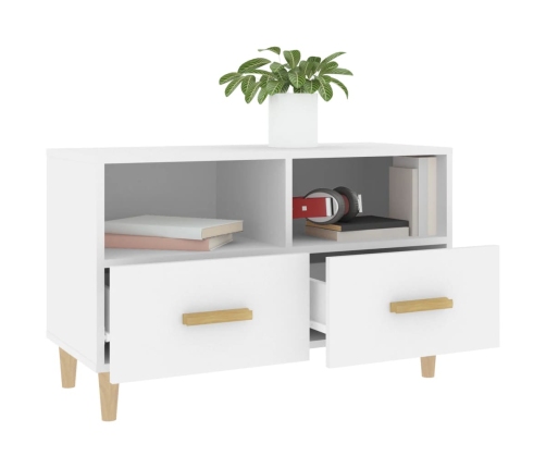 Mueble para TV madera contrachapada blanco 80x36x50 cm