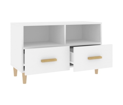 Mueble para TV madera contrachapada blanco 80x36x50 cm