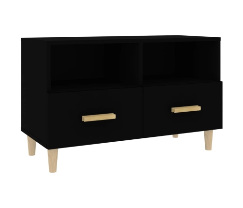 Mueble para TV madera contrachapada negro 80x36x50 cm