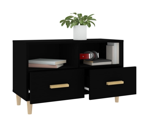 Mueble para TV madera contrachapada negro 80x36x50 cm