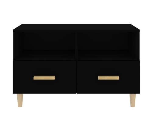 Mueble para TV madera contrachapada negro 80x36x50 cm