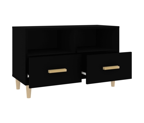 Mueble para TV madera contrachapada negro 80x36x50 cm