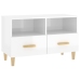 Mueble de TV madera contrachapada blanco brillo 80x36x50 cm