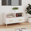 Mueble de TV madera contrachapada blanco brillo 80x36x50 cm