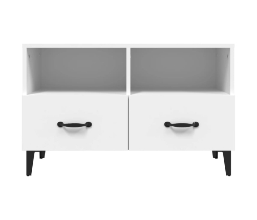 Mueble para TV madera contrachapada blanco 80x36x50 cm