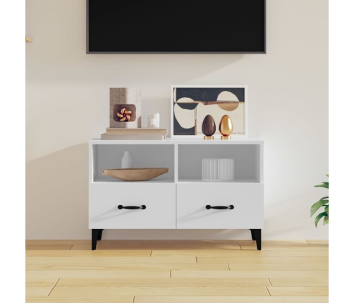 Mueble para TV madera contrachapada blanco 80x36x50 cm