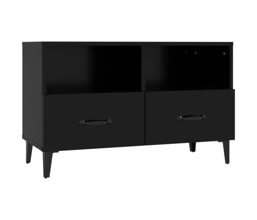 vidaXL Mueble para TV madera contrachapada negro 80x36x50 cm