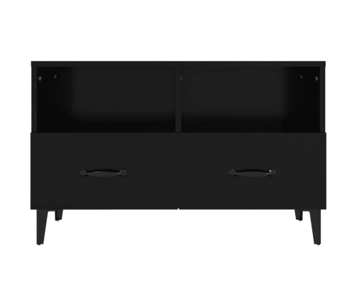 vidaXL Mueble para TV madera contrachapada negro 80x36x50 cm