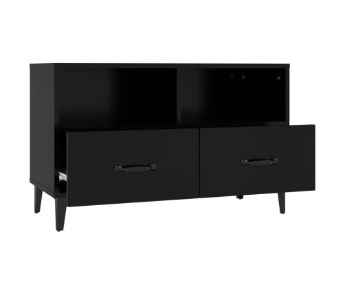 vidaXL Mueble para TV madera contrachapada negro 80x36x50 cm