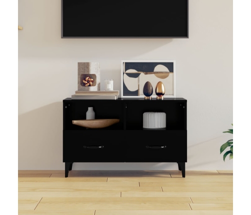 vidaXL Mueble para TV madera contrachapada negro 80x36x50 cm